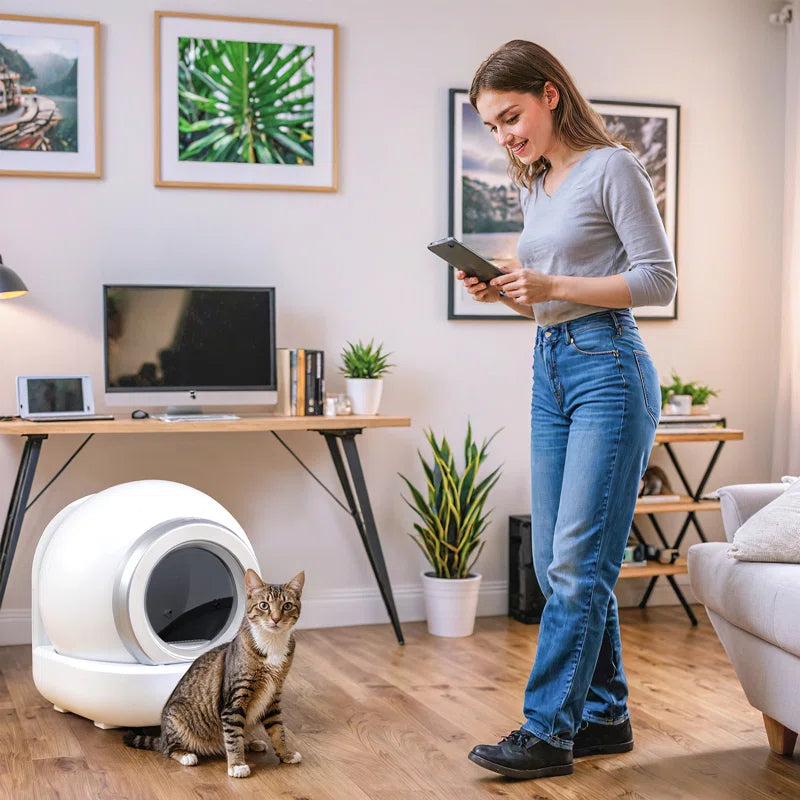 Self Cleaning Automatic Cat Litter Box with App Remote Control