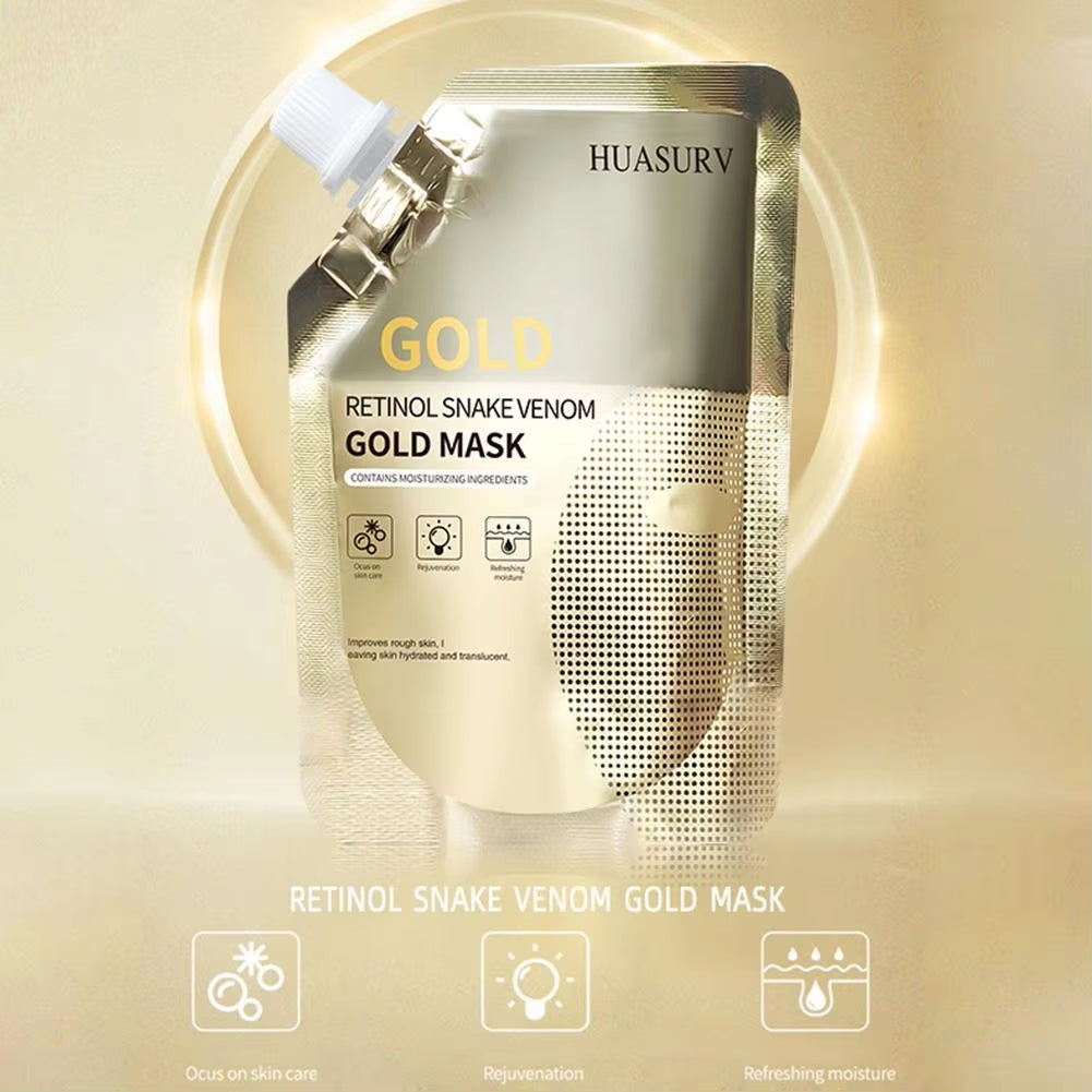 2 Pcs Moisturizing Retinol Snake Venom Peptide Gold Mask