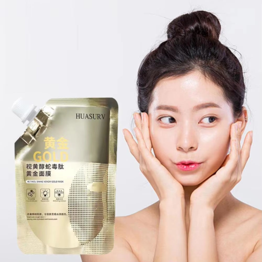 2 Pcs Moisturizing Retinol Snake Venom Peptide Gold Mask