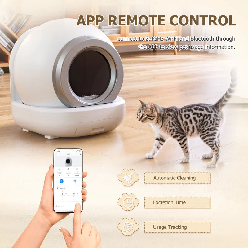 Self Cleaning Automatic Cat Litter Box with App Remote Control
