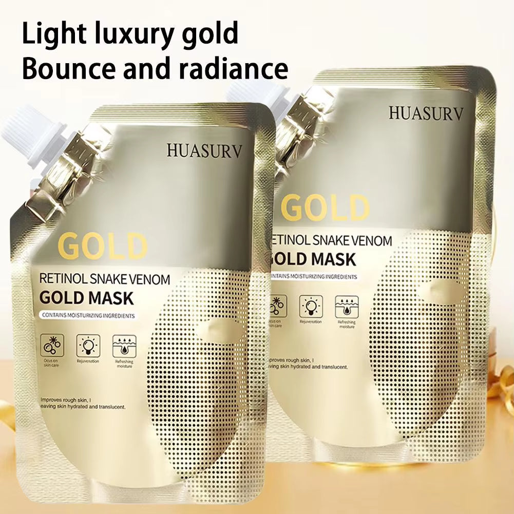 2 Pcs Moisturizing Retinol Snake Venom Peptide Gold Mask 