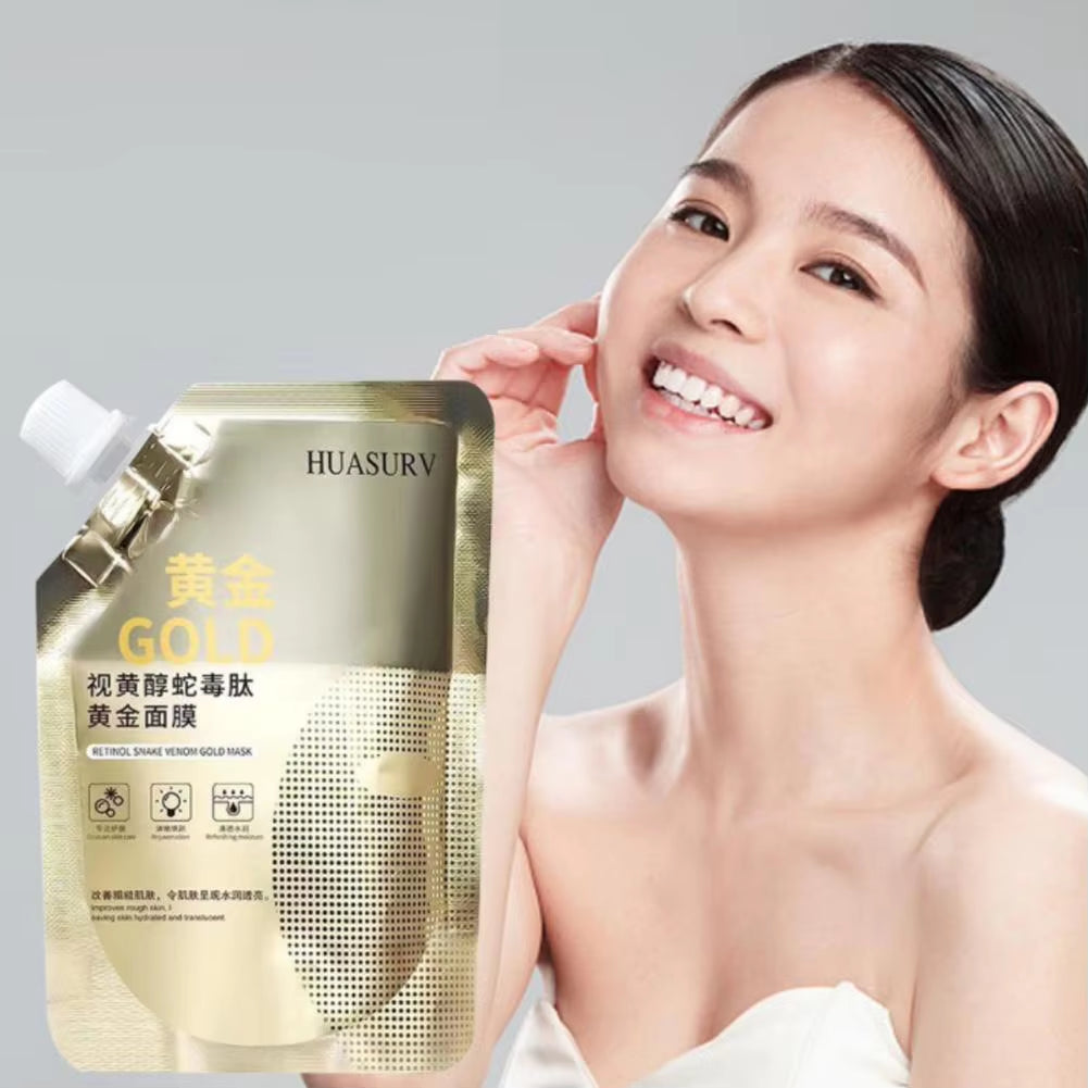 2 Pcs Moisturizing Retinol Snake Venom Peptide Gold Mask 